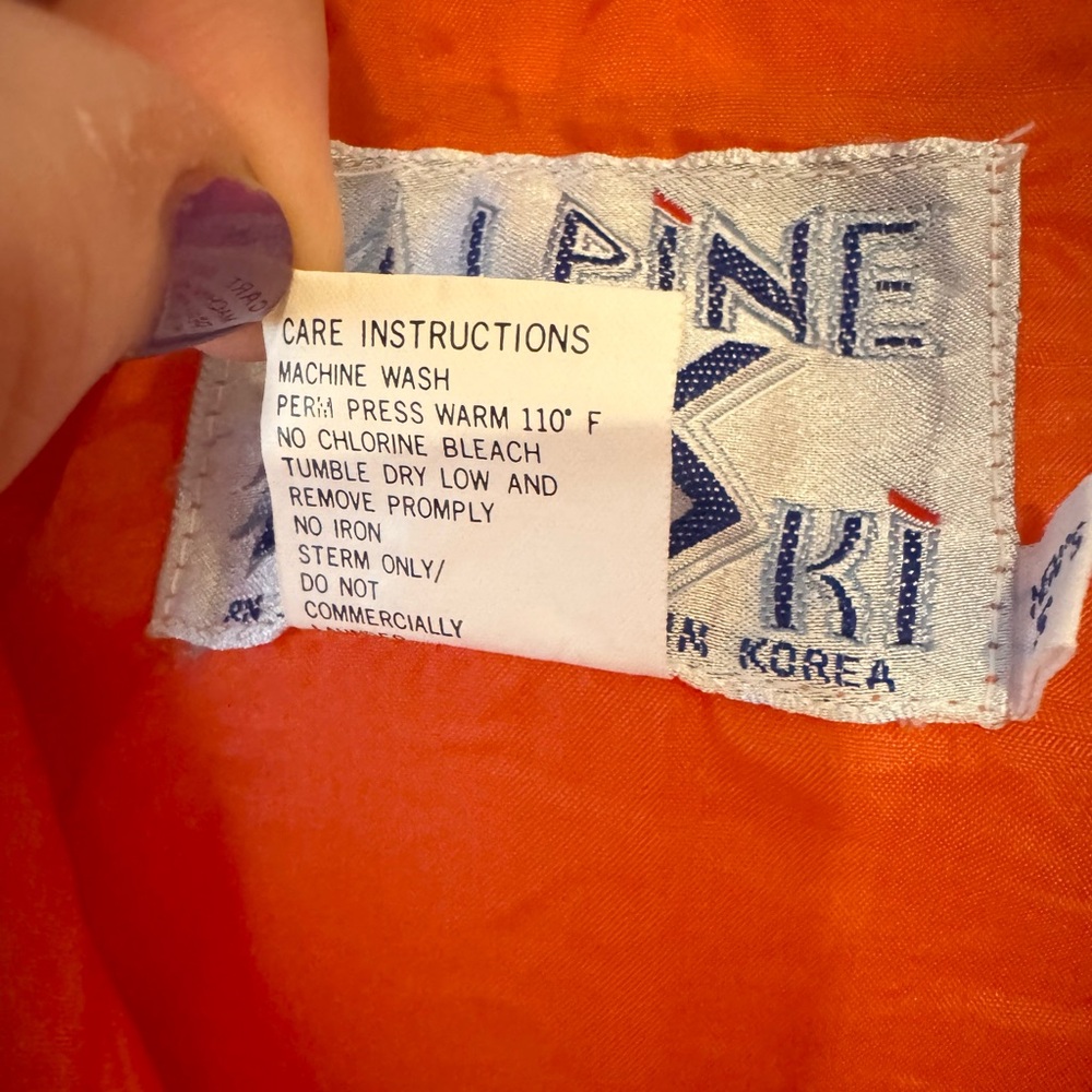 Retro 1970s Alpine Ski Vest Vintage Tangerine Orange Size Small - Picture 4 of 5